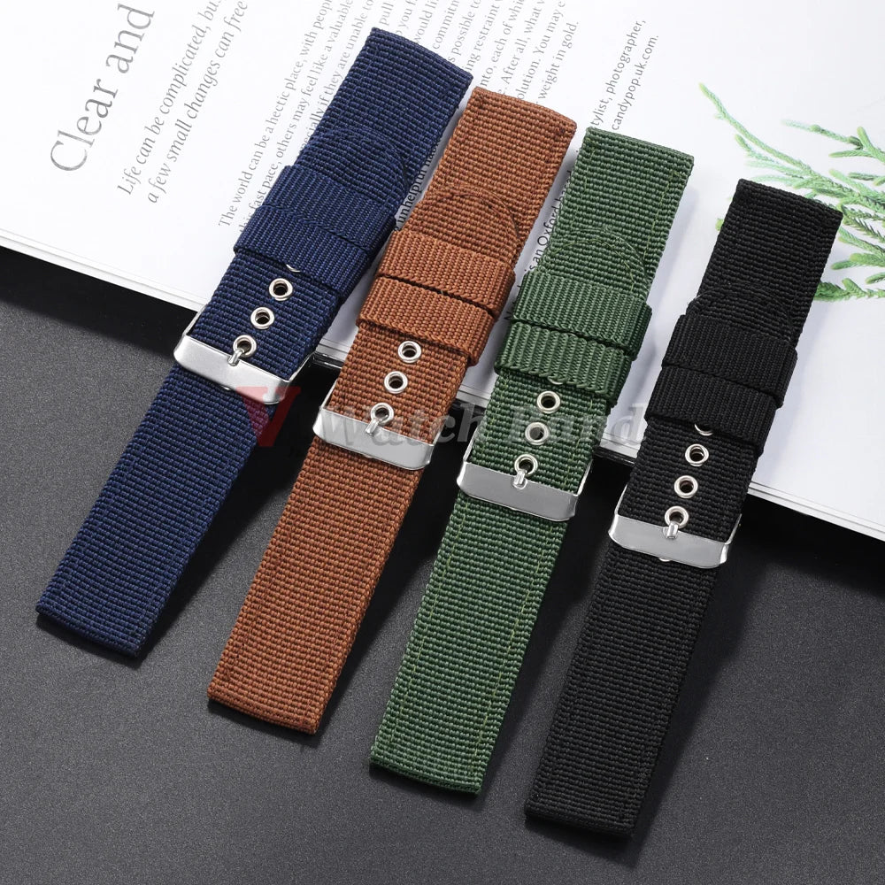 16/18/20/22/24mm Nylon Watch Band for Seiko Army Military Canvas Woven Nylon Strap for Huawei Wristband Men's Sport Watch Bands