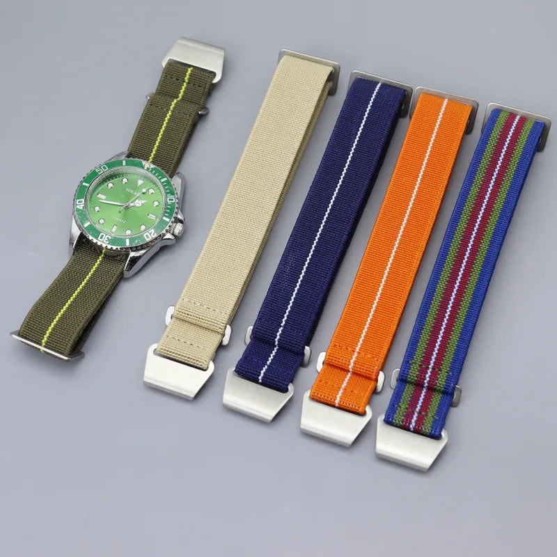 Elastic Nylon Band for Seiko for Rolex for OEMGA for Tudor Watch Sport Bracelet Parachute Watch Strap18mm 20mm 22mm Width