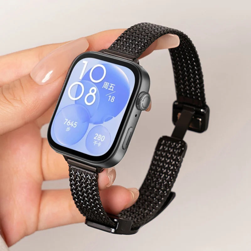 Stainless Steel Magnetic Band For Huawei Watch Fit 3 Strap Women Slim Bracelet For Huawei Fit 3 Metal Replaceable Watchband