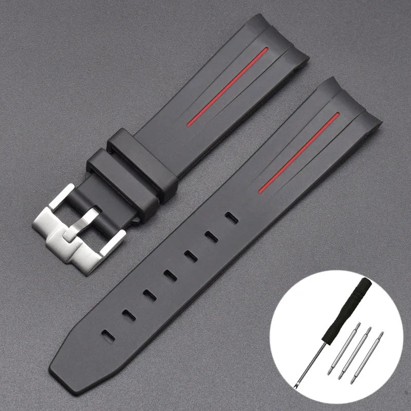 20mm For Moonswatch Rubber Watch Strap For Omega Curved End Interface Joint Constellation Men Women Waterproof Sports Watch Band