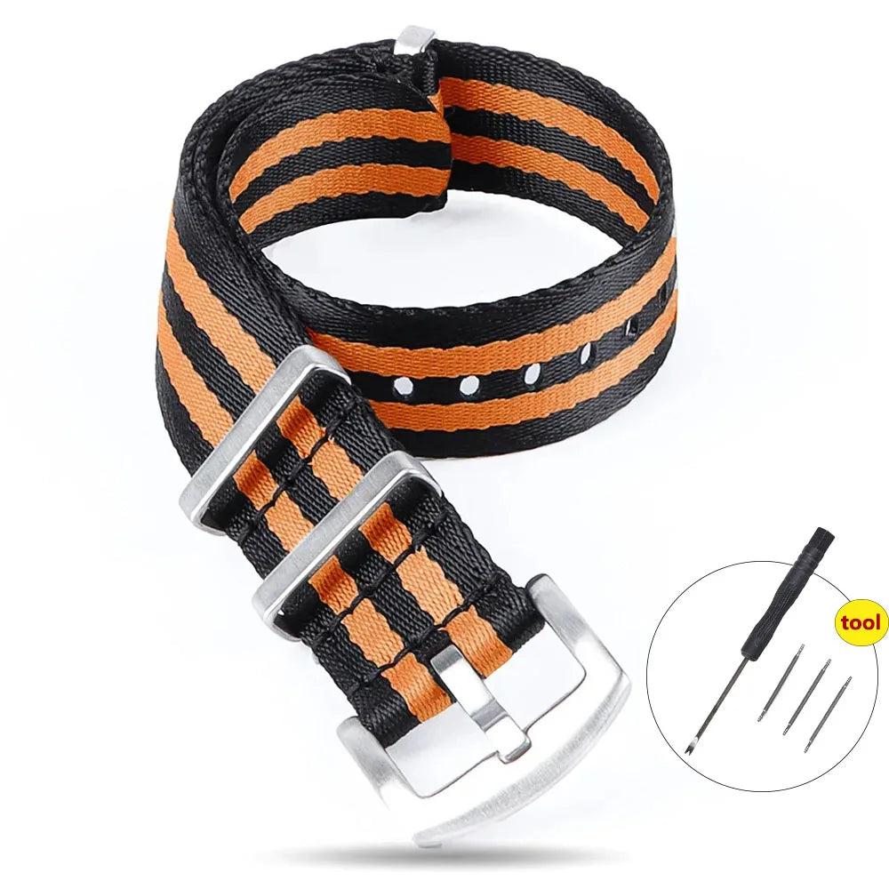 High Density Nylon Strap for Omega Seamaster 007 20mm 22mm Soft Nylon Bracelet for Seiko Military Watchband for Samsung Galaxy
