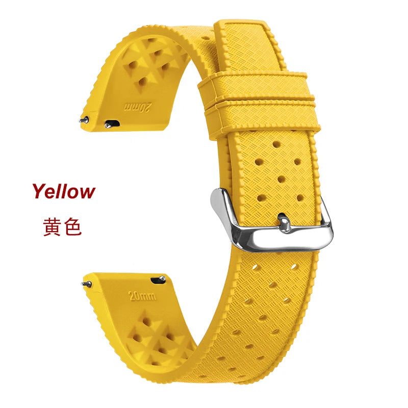 Premium Grade Tropical Rubber Watchband Strap 18mm 20mm 22mm  for Seiko SRP7J1 Watch Bands for Omega for Rolex Diving Waterproof