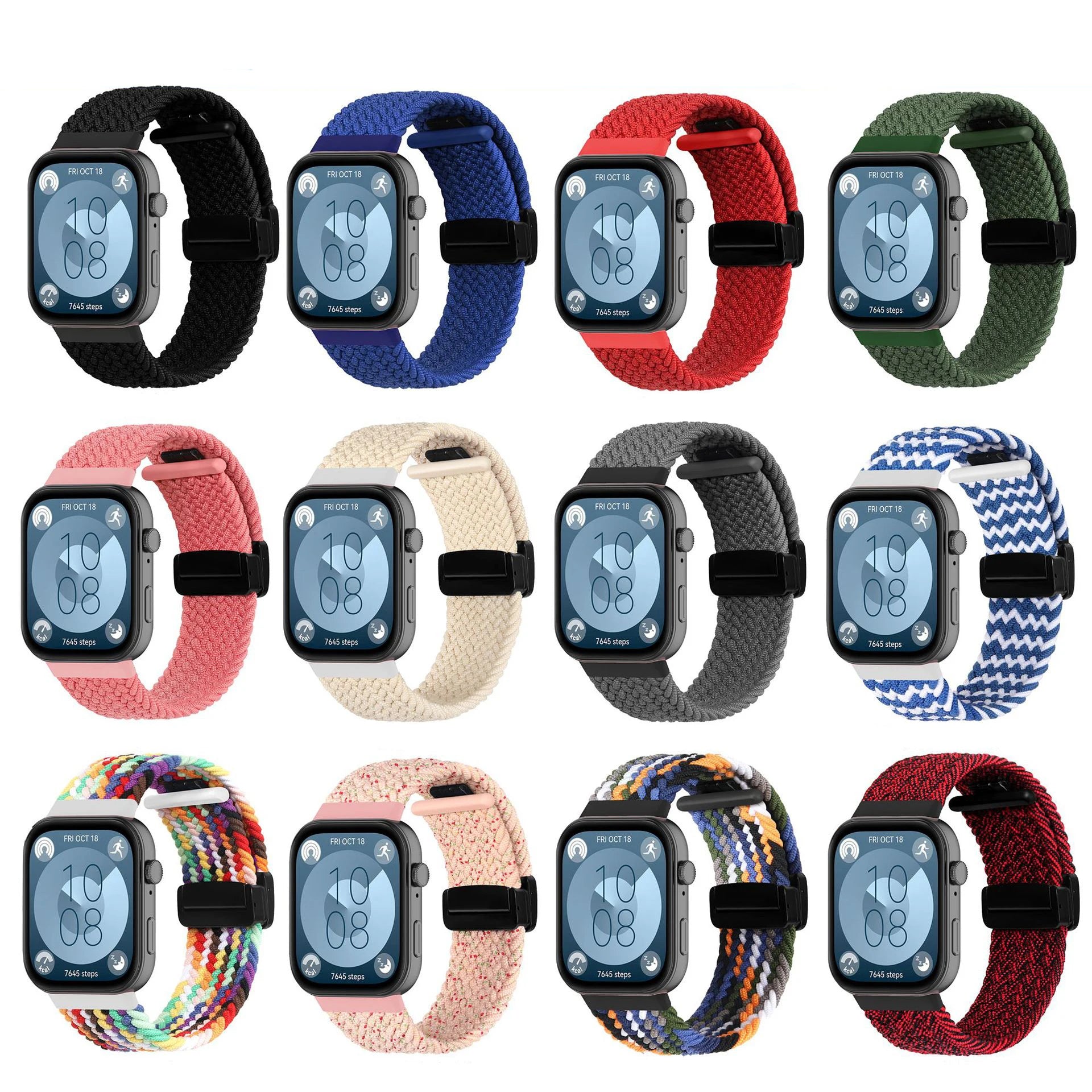 For Huawei Watch Fit 3 Band Weave Bracelet Colorful Wriestband For Huawei Fit 3 Sport Magnetic Nylon Strap Replaceable Watchband