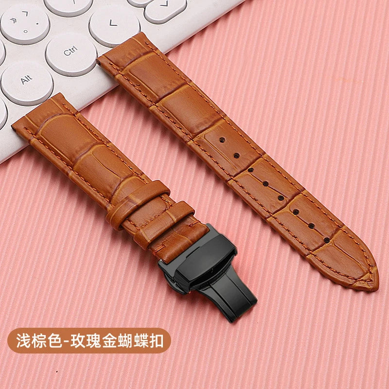 18mm 20mm 22mm 24mm Crocodile Pattern Straps for Wrist Bracelet for Seiko Vintage Leather Watch Band for Omega Butterfly Buckle