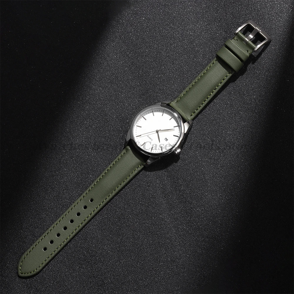 Sailcloth Nylon Watch Band 18mm 20mm 22mm for Huawei Watch Gt4 46mm Waterproof Fabric Watch Strap for Seiko Quick Release Belts