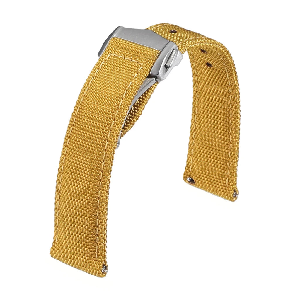 Deployant Sailcloth Watch Strap 20mm 22mm Two-Side Waterproof Nylon Quick Release With Folding Buckle Watch Band for Omega