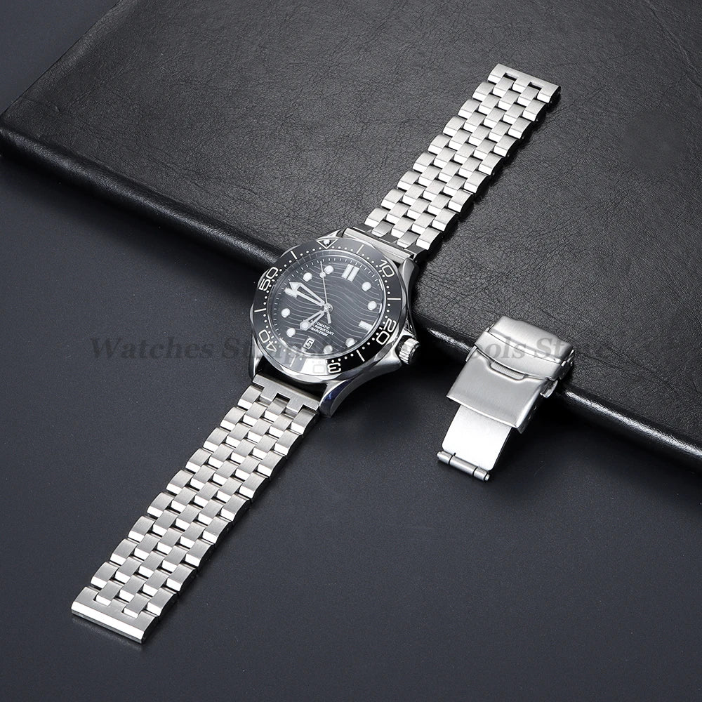 High Quality Solid Stainless Steel Strap 18 20mm 22mm 24mm 26mm Watch Band Flat Interface for Seiko for Citizen Luxury Wristband