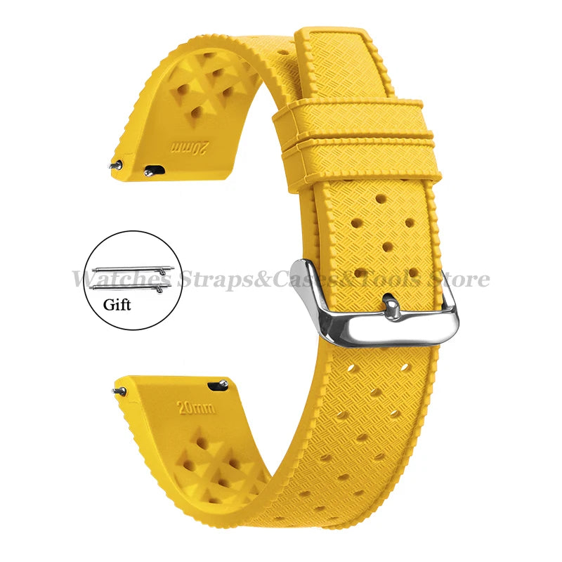20mm Rubber Strap for Omega for Swatch for Moonswatch Watch Strap Soft Silicone Waterproof Sport Wristband Women Men's Bracelet