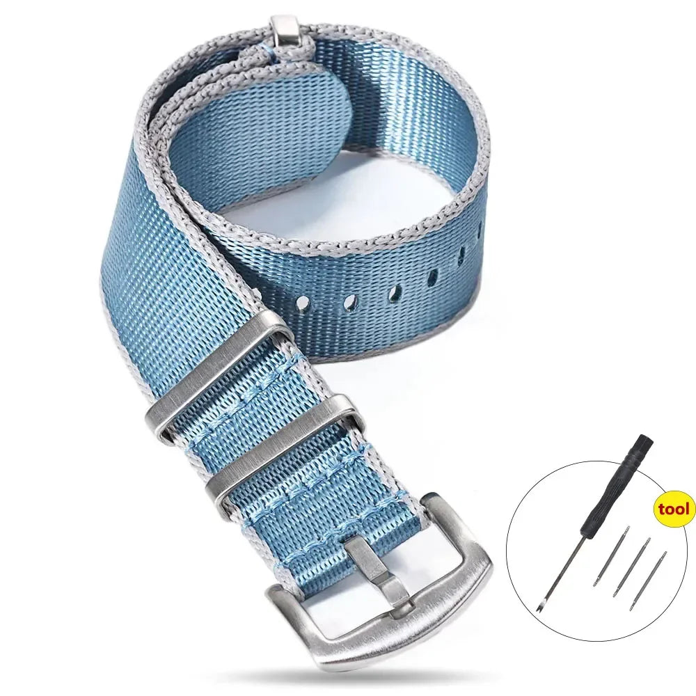High Density Nylon Strap for Omega Seamaster 007 20mm 22mm Soft Nylon Bracelet for Seiko Military Watchband for Samsung Galaxy