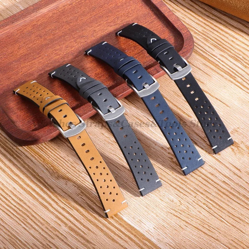 20mm 22mm Leather Strap for Samsung Galaxy Watch 7/6/5/4 40 44mm Band Vintage Bracelet for Redmi Watch 5 Lite/Active Correa Belt