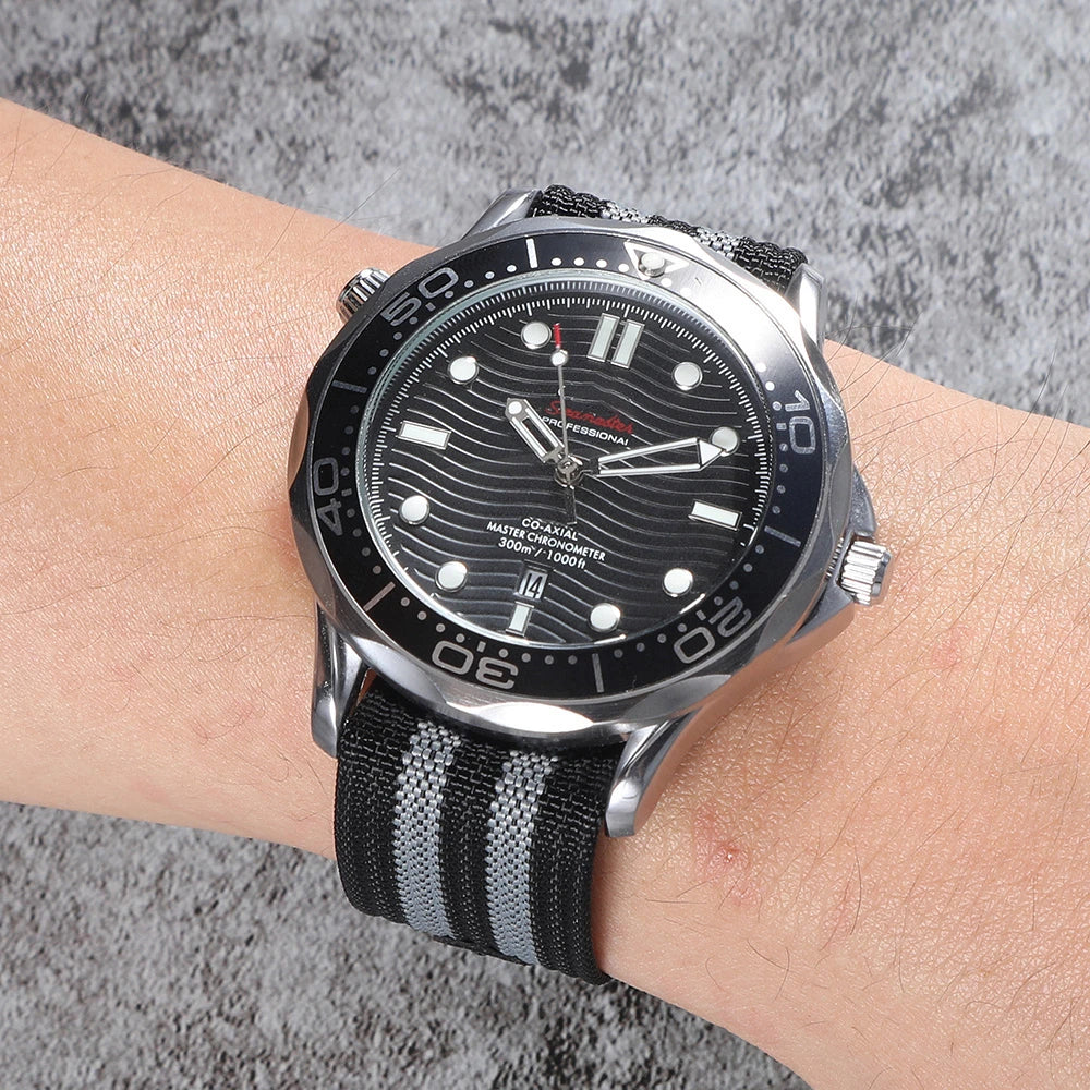 20mm 22mm Quality Ribbed Nylon Watch Strap for Omega Band Folding Buckle Waterproof Deploymant Watchband Men Belt Accessories