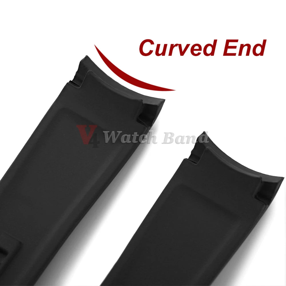 20mm 22mm Curved End Silicone Strap for Rolex for Omega for MoonSwatch Stainless Steel Gold Buckle Rubber Replacement Watch Band