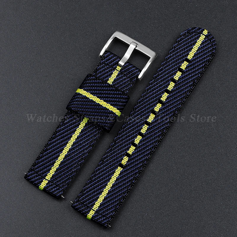 20mm 22mm Nylon Watch Strap Thicken Watchband Fabric for Military Wristband for Tudor for Seiko Canvas Replacement Watch Straps