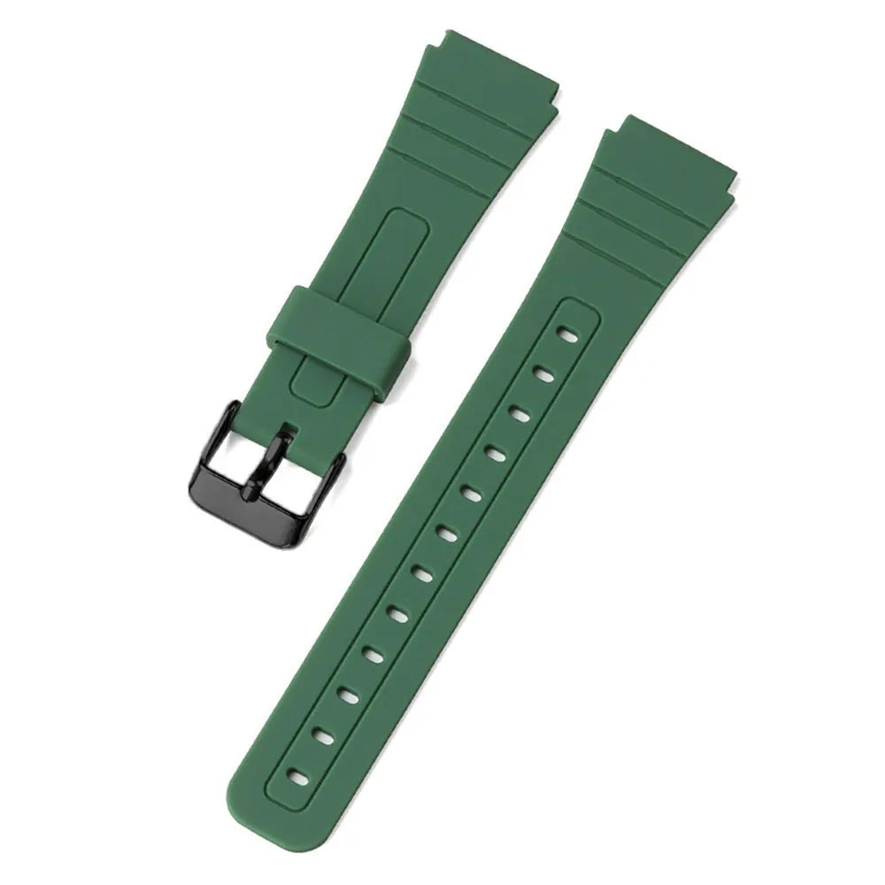 18mm Soft Silicone Watch Strap for Casio W800H SGW400 F91W F84 F105/108 A158/168 AE1200/1300 Band F-91W F84 F105 Resin Bracelet