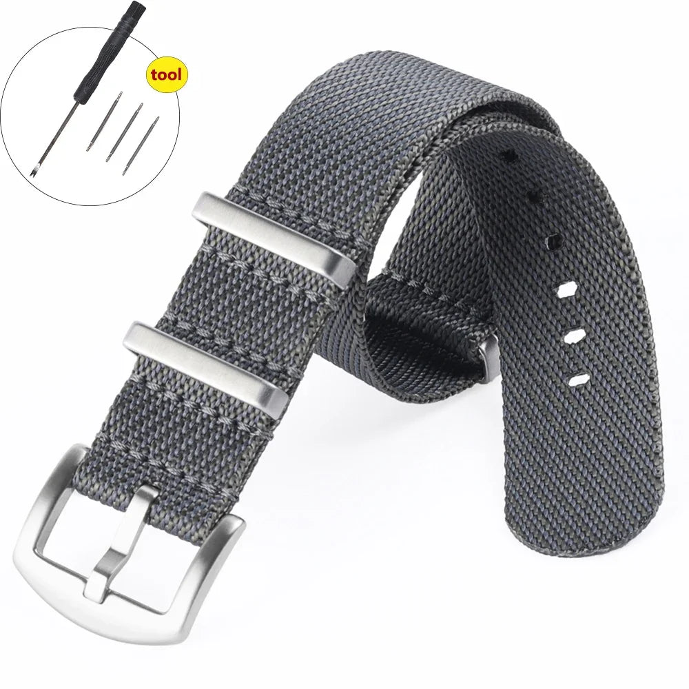 High Density Nylon Strap for Omega Seamaster 007 20mm 22mm Soft Nylon Bracelet for Seiko Military Watchband for Samsung Galaxy