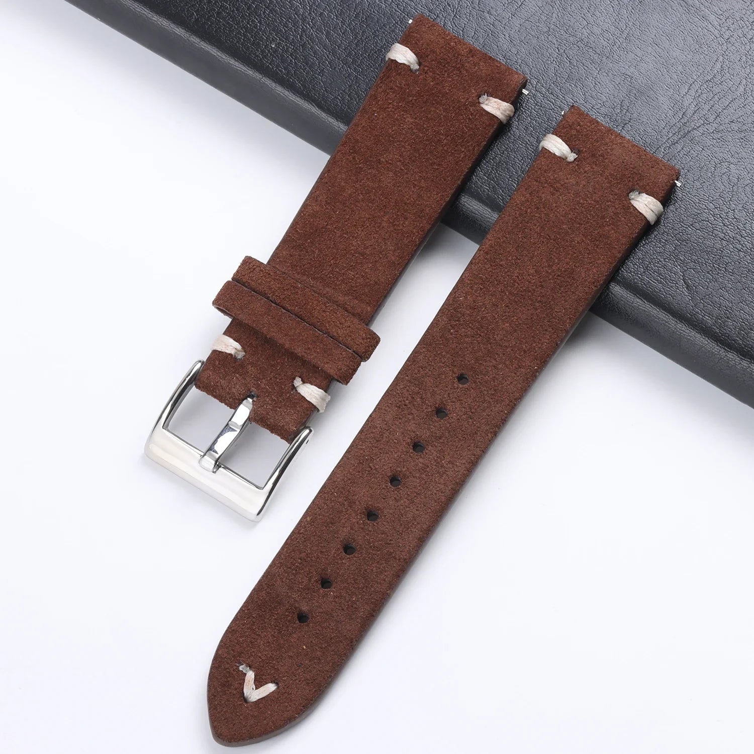 Suede Genuine Leather Watchband for Seiko Quick Release Watchband Accessories Vintage Handmade  High Quality  Strap 18 20mm 22mm