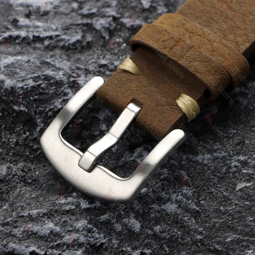 20mm 22mm Genuine Cowhide Straps for Watch Vintage Italian Distressed Leather Smart Watch Band Women Men Watch Accessories