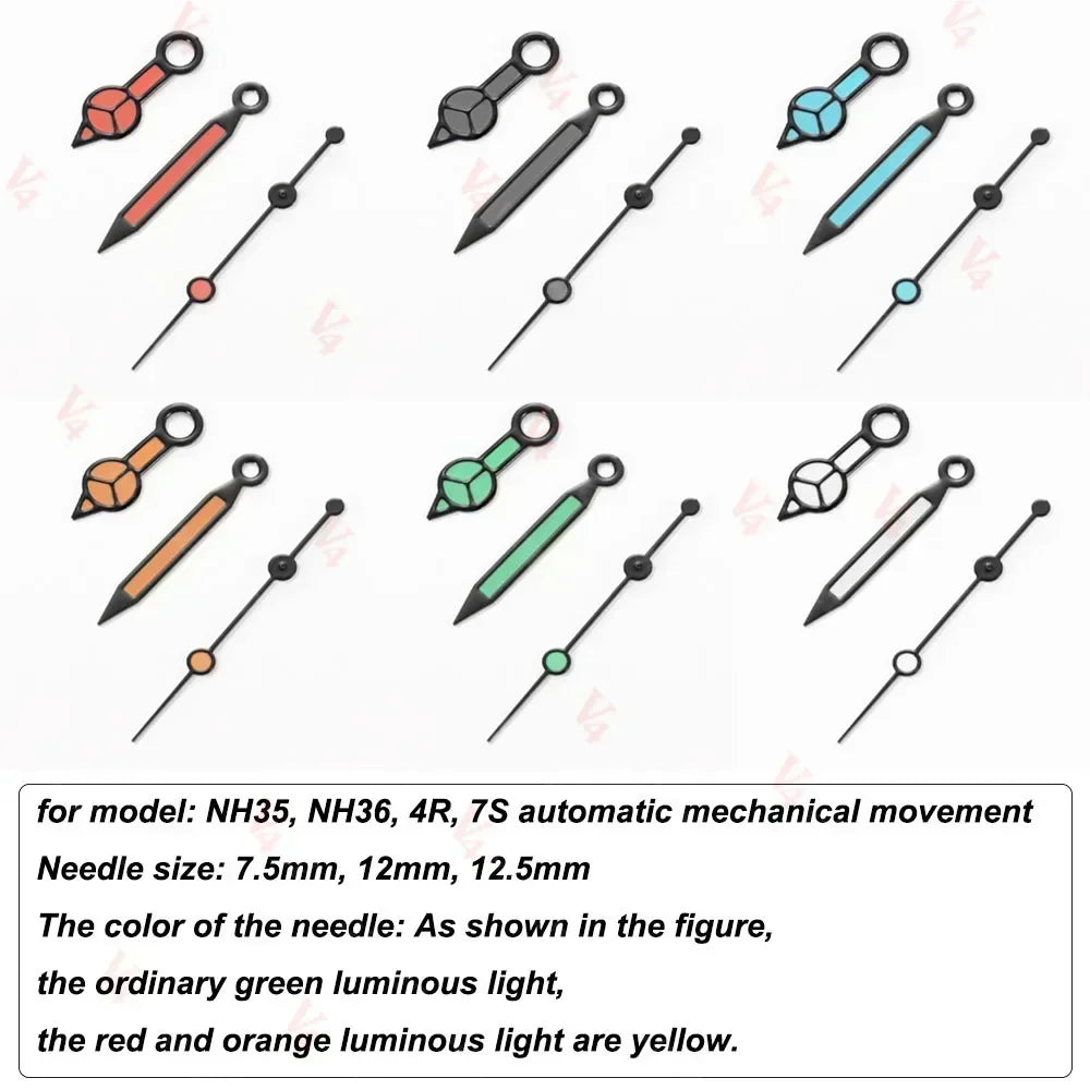 NH35 Silver Submariner Hands Nh35 Lumen Pointer Mercedes Diver Hands for Seiko Watches Replacement Part NH35 NH36 4R 7S Hands