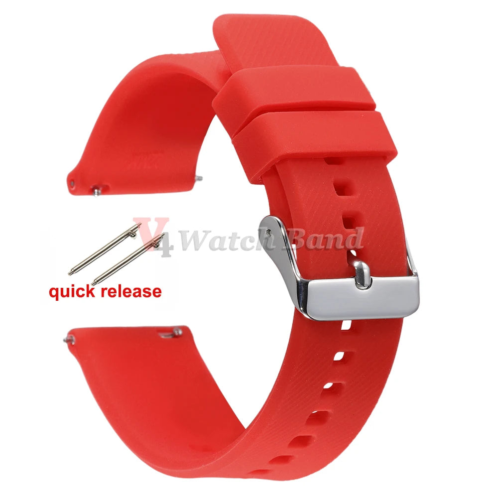18mm 19mm 20mm 21mm 22mm Watch Band for Samsung Galaxy3 4 5 Quick Release Silicone Strap for Huawei GT2/GT3 Smart Watch Bracelet