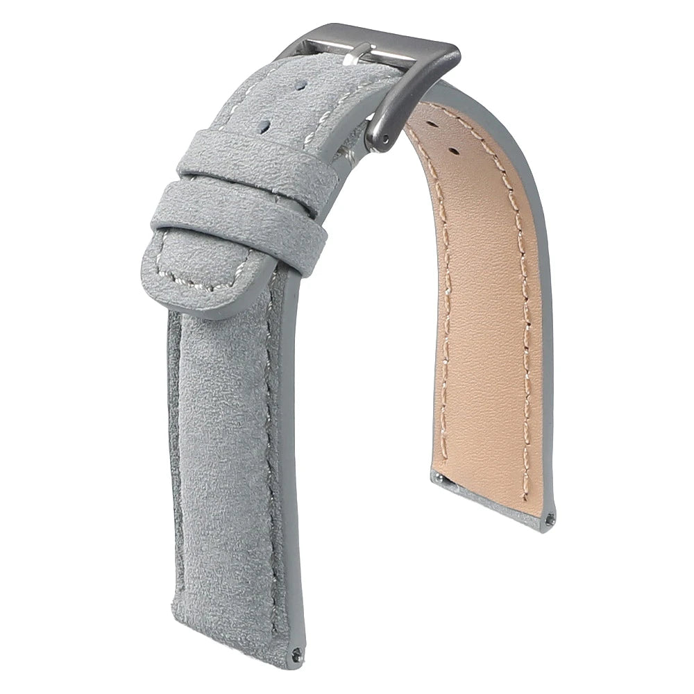 18mm 20mm 22mm Vintage Suede Cowhide Watch Strap Handmade Watch Band Gray Brown Black Quick Release Bracelet for Men Wome