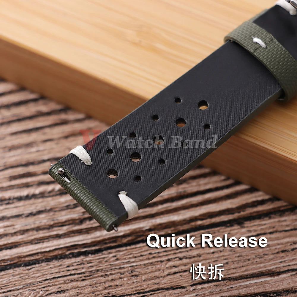 Quick Release Nylon Sailcloth Watch Strap 18mm 20mm 22mm Bracelet with Butterfly Buckle Band for Omega for Seiko Watchband