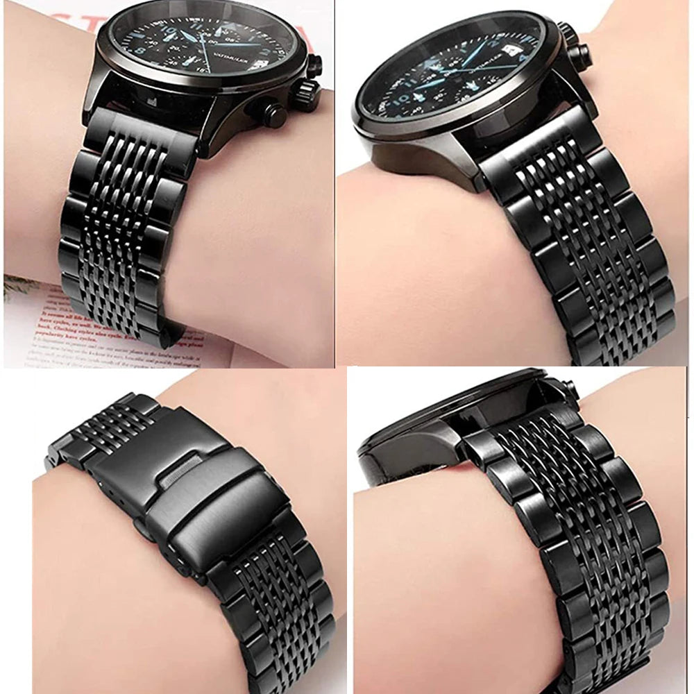 316L Stainless Steel Watch Band for Seiko Mesh Strap Folding Buckle Brushed Bracelet 18/20/22/24mm Watch Accessories