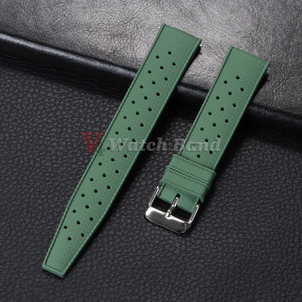 Premium Grade Tropical Rubber Watchband Strap 18mm 20mm 22mm  for Seiko SRP7J1 Watch Bands for Omega for Rolex Diving Waterproof