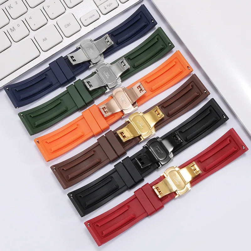 Quick Release Rubber Watch Strap for Omega Replace Bracelet for Tissot for Citizen for Seiko20mm 22mm 24mm Premium Silicone Band