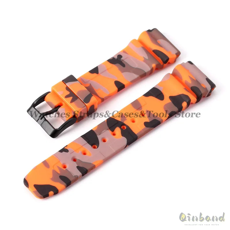 Soft Silicone Watch Band 22mm for Seiko for Rolex Waterproof Camouflage Rubber Watch Strap Bracelet Sport Watch Replacement Belt