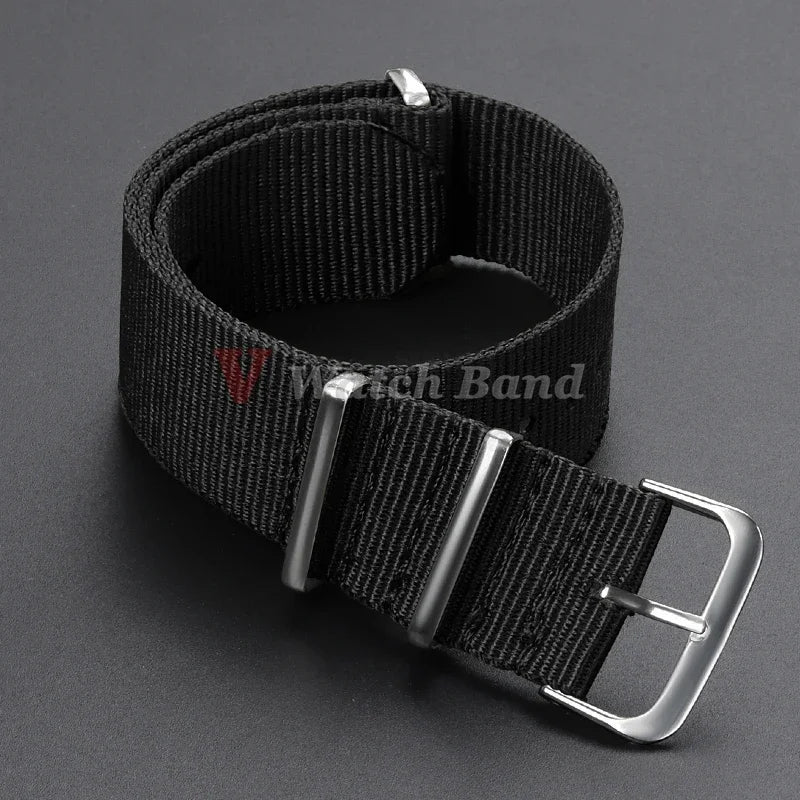 18 20 22mm Strap Nylon Watch Band Military Striped Watchband Replacement Women Men Army Casual Sport Wrist Bracelet