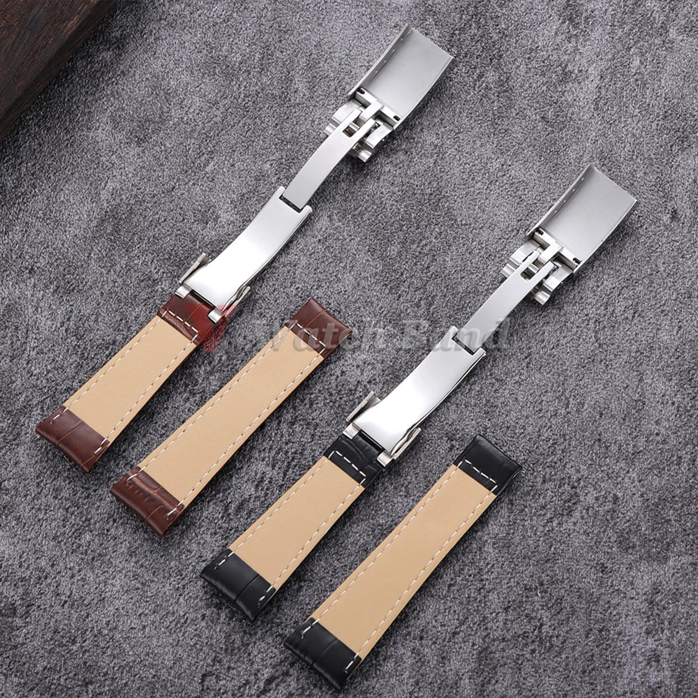 20mm Watch Band for Rolex SUBMARINER Yacht-Master DAYTONA GMT Cowhide Leather Men Strap Waterproof Wrist Belt Watch Accessories