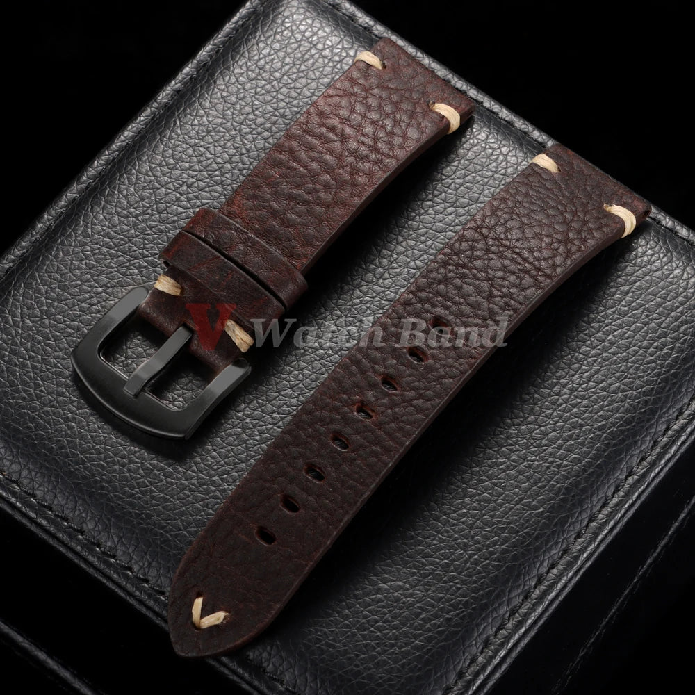 18/20/22mm Universal Genuine Cowhide Watch Band Metal Buckle Vintage Straps for Men Women Breathable Bracelet Belt Accessories