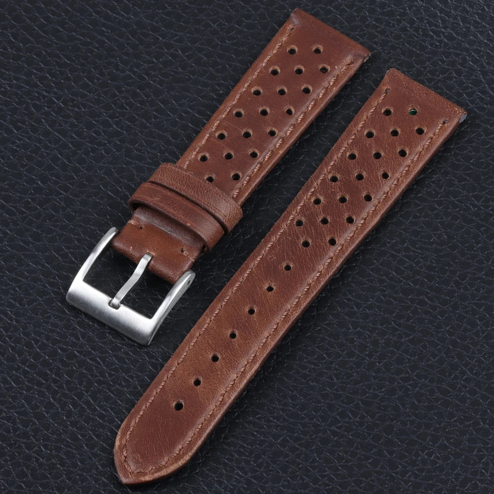 Genuine Leather Watch Strap for Tag Heuer Cowhide Breathable Watch Band 18mm 20mm 22mm for Seiko Men's  Universal Watchband