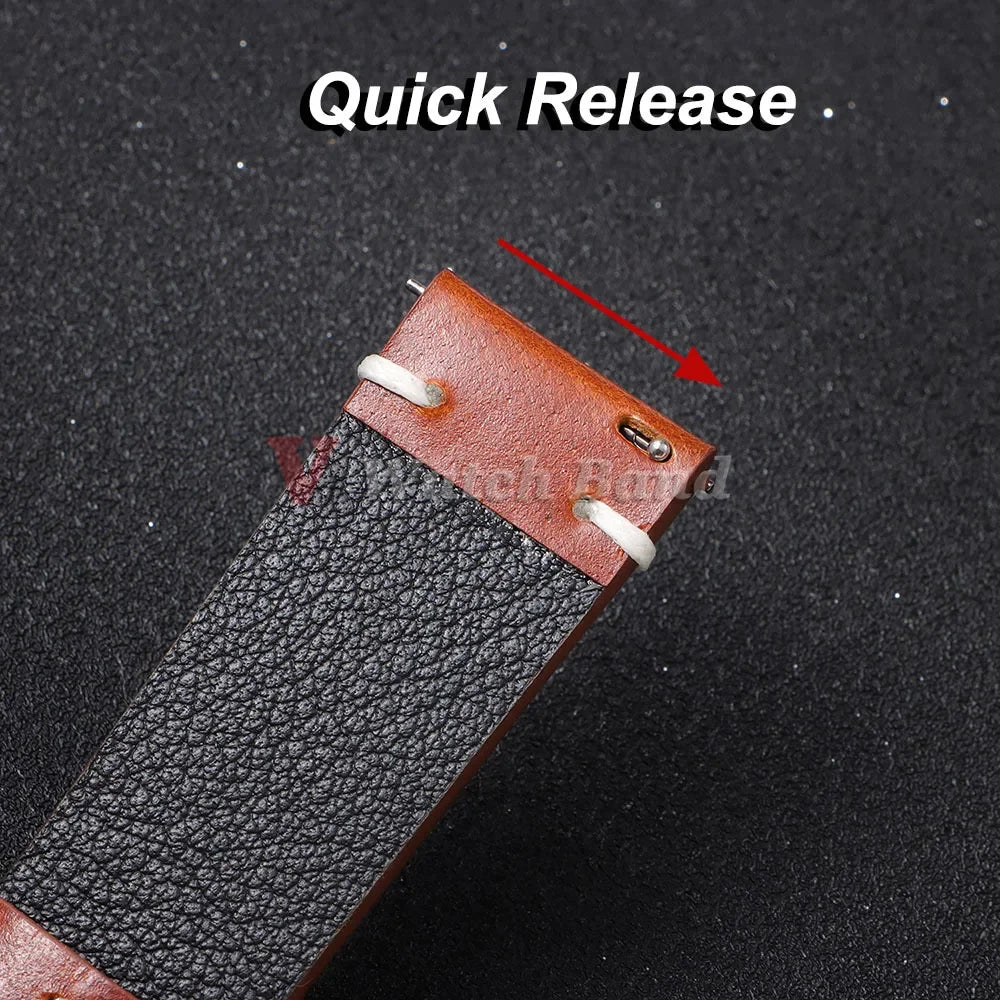 Genuine Calfskin Leather Watchband for Omega Business Watch Band for Seiko 22mm 20mm 18mm Butterfly Buckle Stitching Brown Strap