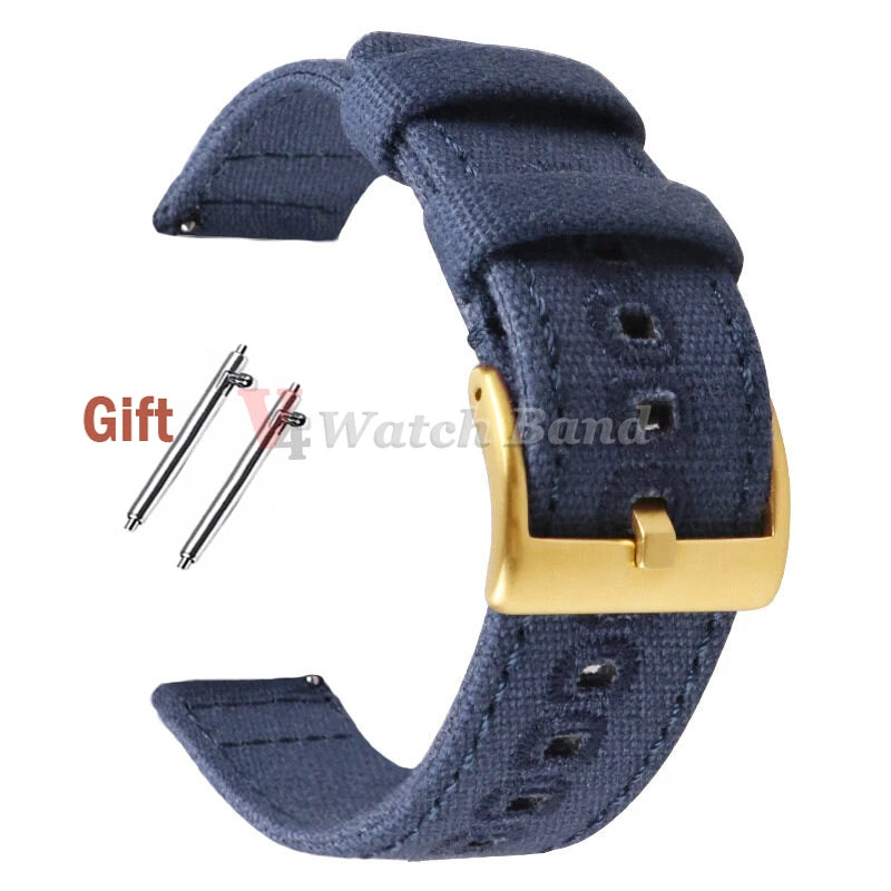 Quick Release Bracelet for Huawei Strap18mm 20mm 22mm Braided Canvas Watch Band for Samsung Galaxy 3/4 40mm 44mm Classic 46/42mm