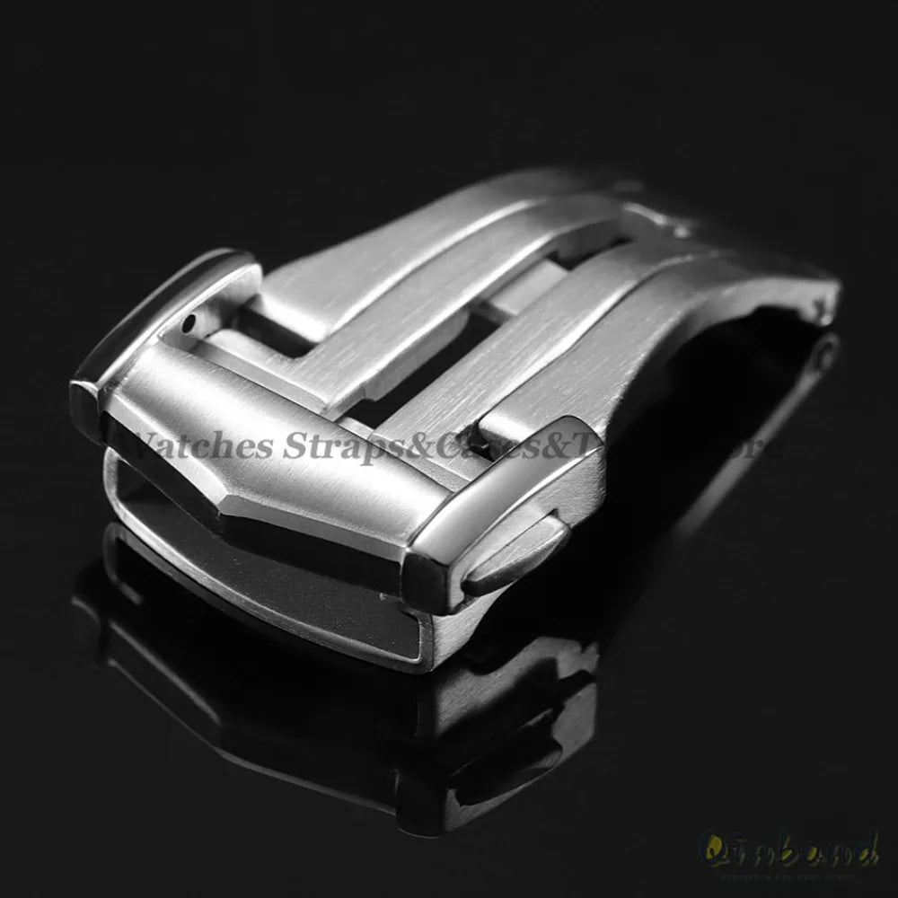 Stainless Steel Watch Buckle Double Press Folding Buckle 18mm 20mm for Omega Matte Deployment Clasps Brushed  Button Accessories