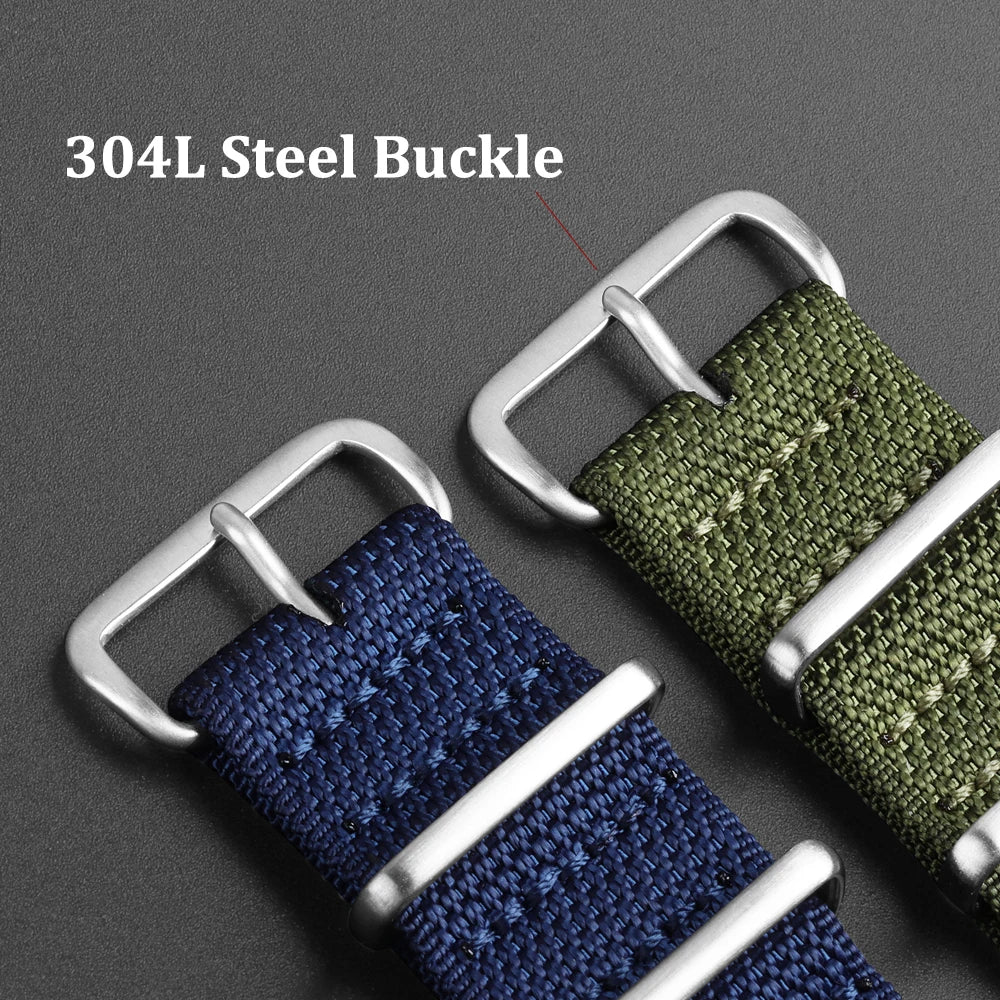New Ribbed Nylon Watch Strap for Omega Seamaster 007 Watch Band 20mm 22mm Accessories for Seiko Military Watch Bracelets
