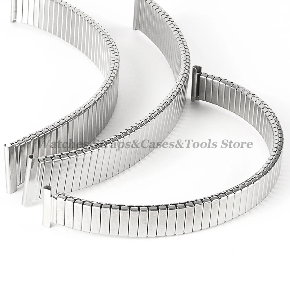 12/14/16/18/20mm Metal Elastic Watch Strap Stretch Expansion Stainless Steel Watch Band Men Women Wristband Accessories Bracelet