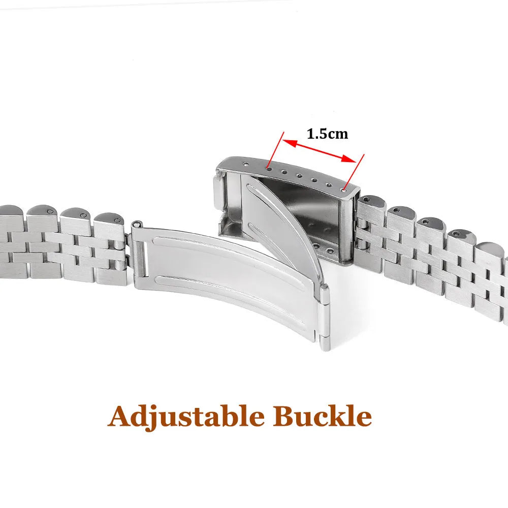 Curved End Solid Stainless Steel Watchband for Rolex DATEJUST Metal Wristband for Jubilee Business Bracelet18mm 19mm 20mm 21mm