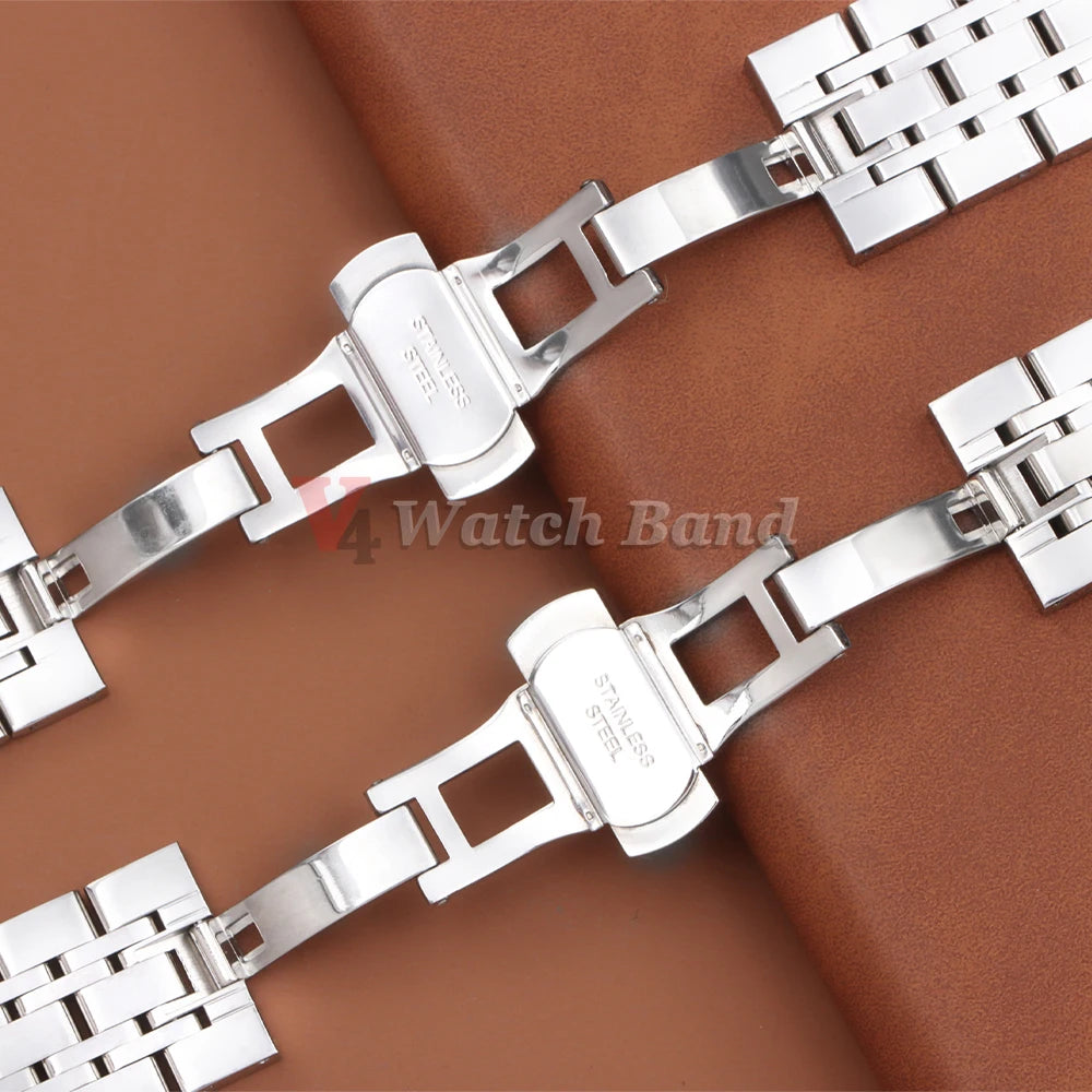 16/18/19/20/21/22/24mm Solid Stainless Steel Watch Band for TISSOT Butterfly Buckle 304L Metal Wrist Strap for Omega for Seiko