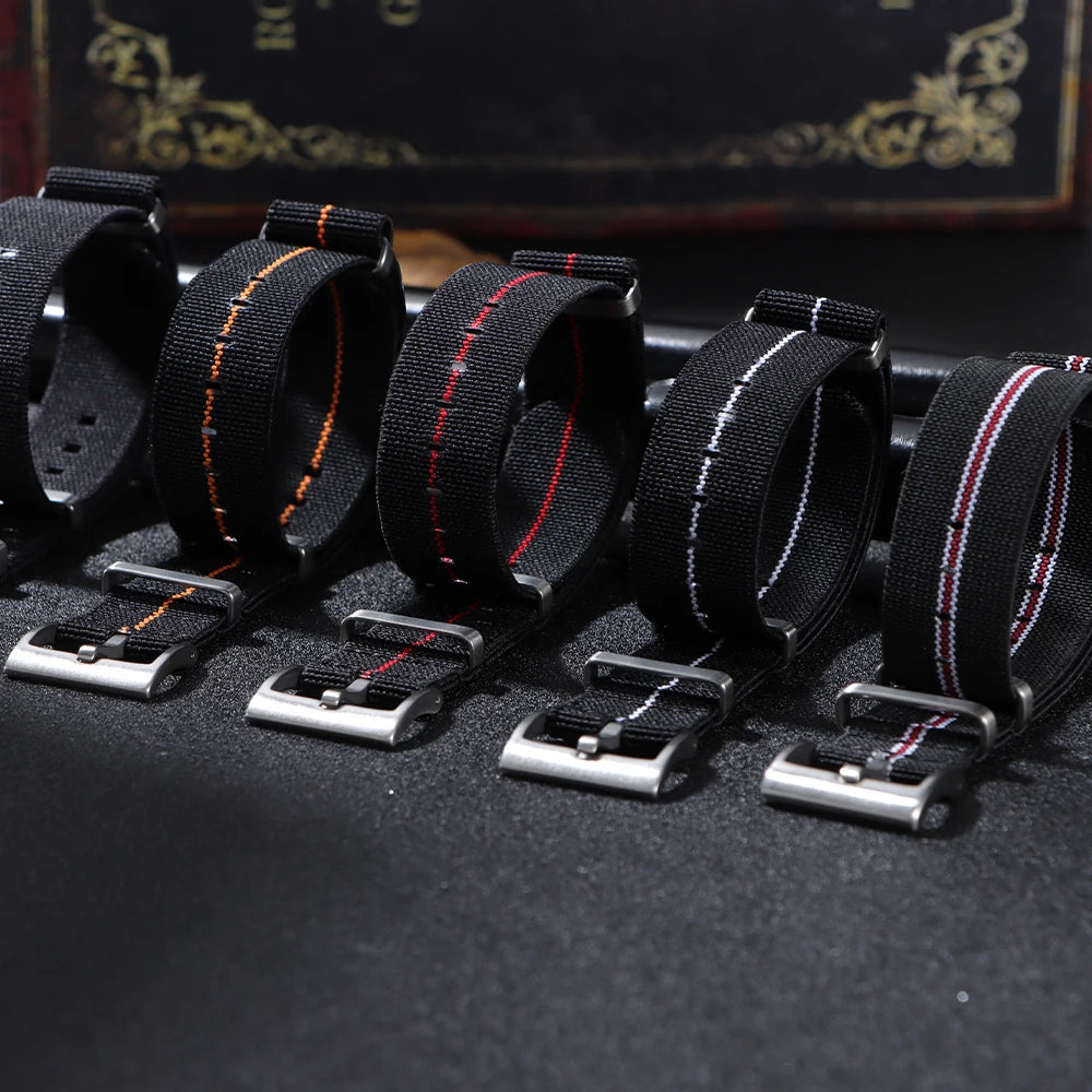 18mm 20mm 22mm Elastic Nylon Watch Strap for Seiko Army Sport Bracelet Replacement Brown Green Band Military Casual Watchband