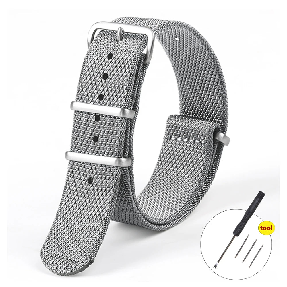 New Ribbed Nylon Watch Strap for Omega Seamaster 007 Watch Band 20mm 22mm Accessories for Seiko Military Watch Bracelets