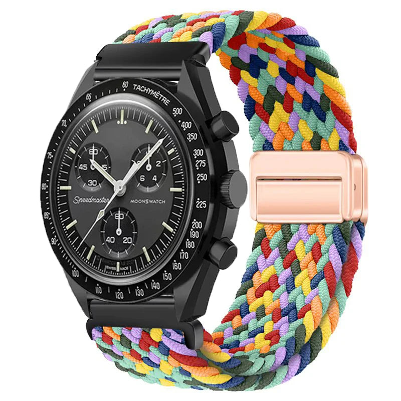 Nylon Loop Strap For Omega X Joint MoonSwatch Magnetic Weave Bracelet 20mm For Amazfit Active 2 GTR 42mm Samsung Gear S2 Classic