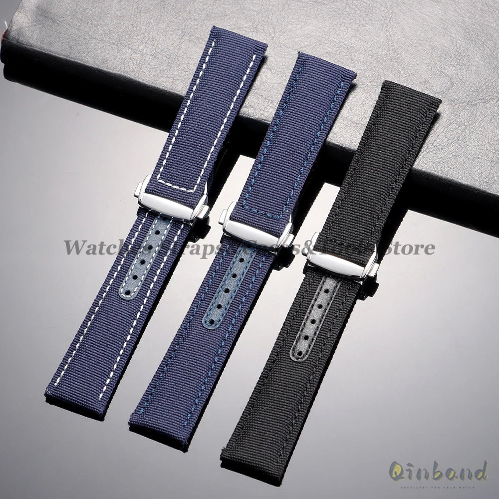 20mm 22mm Nylon Canvas Watch Band For Omega Seamaster 300 Watch Strap Folding Buckle Men Women Sport Waterproof Leather Bracelet