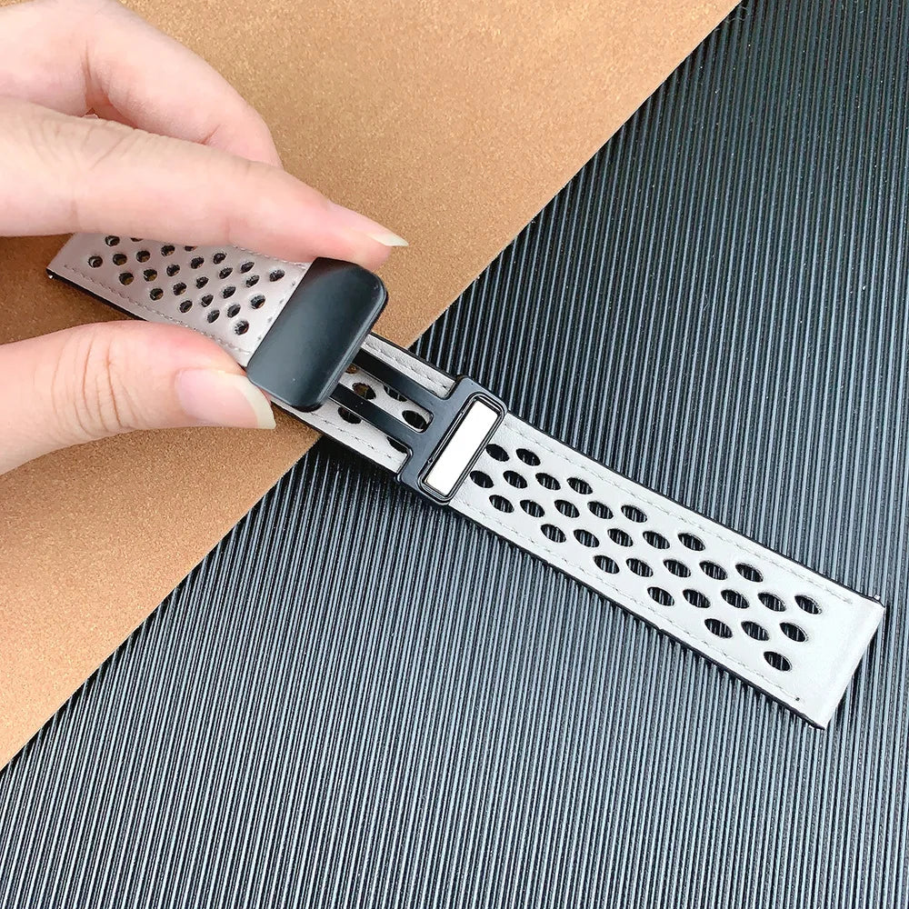 Breathable Strap For Galaxy Watch 7 6 5 40/44mm Band For MoonSwatch Garmin Vivoactive5 Amazfit Active2 Magnetic Bracelet 20/22mm