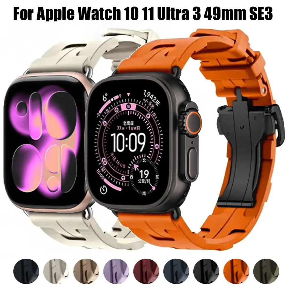 For Apple Watch 11 46 42mm Kilim Single Tour Strap For Iwatch 10 9 8 se 49/45mm Silicone Bracelet Band Sport Wristband Accessory