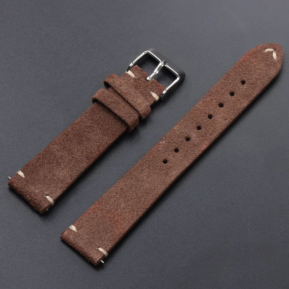 Quick Release Soft Suede Watch Strap for Seiko 18/20/22mm for Huawei Watch Gt3/Gt4 Bracelet 14/16mm Women Men Calfskin Wristband