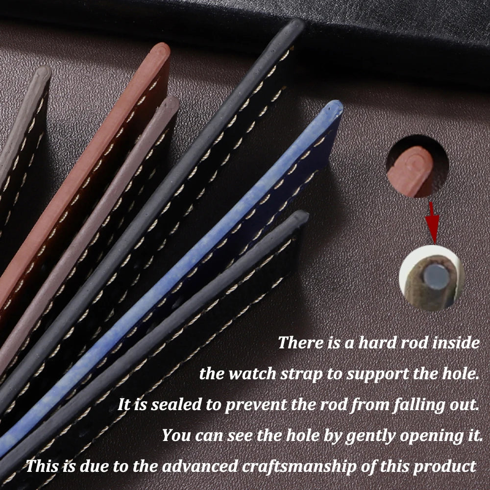 18mm 20mm 22mm 24mm Genuine Leather Watchband for Panerai Sport Wristband Vintage Matte Polished Watch Strap Blue Brown Bracelet