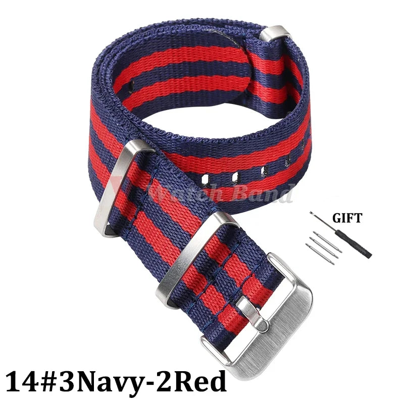 Nylon Strap for Omega Seamaster 007 20mm 22mm Soft Nylon Bracelet for Seiko Wristband Military Watchband for Samsung Watch 3/4/5