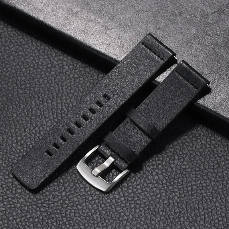 Strap for Samsung Galaxy Watch 6 5 4 45 40 44 42 46mm Universal Wrist Strap Genuine Leather Watchband 18mm 20mm 22mm 24mm
